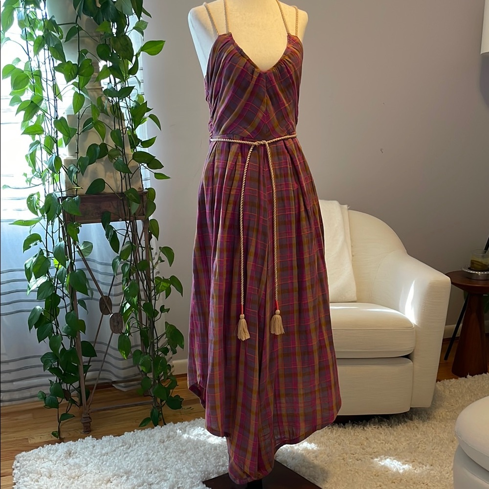 Anthropologie Multicolor Plaid Jumpsuit
